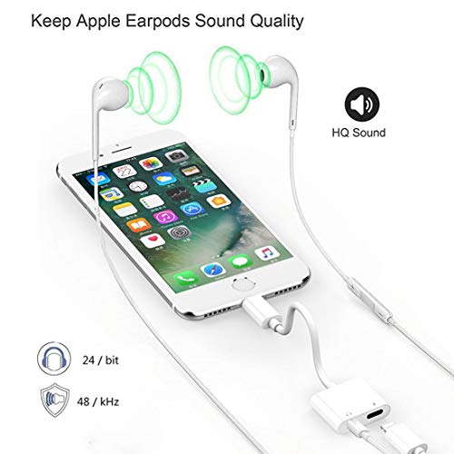 Headphone Adapter for iPhone 2 in 1 Headphone Adapter,Lightning to 3.5mm Headphone Audio