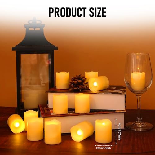 24 Pieces Flickering LED Candles with Realistic Flame Effect, Electric Flameless Small Candle, Flashing Candle Lights for Christmas, Wedding, Easter Decoration
