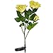 LED Concepts® Solar Rose Lights – Solar Powered Outdoor Decorative Flower LED Lights (Yellow)