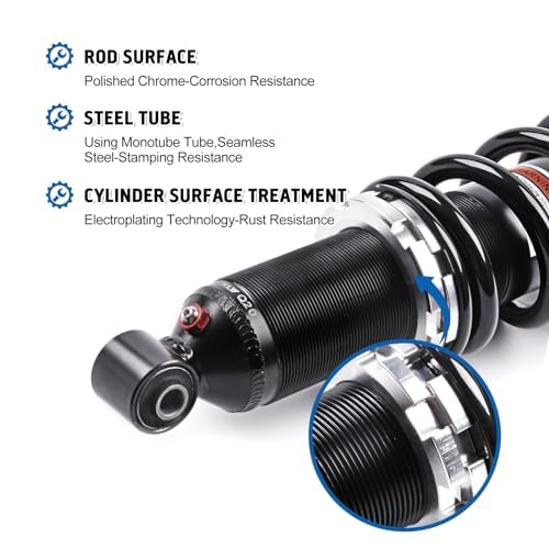 KLV Front Left Right Shocks Absorber Monotube Shocks Set Compatible with 2007 2008 2009 Can-Am Outlander 500 MAX 500 Gas-Powered Dual-Rate Black Springs ATV 706200661 2 pcs