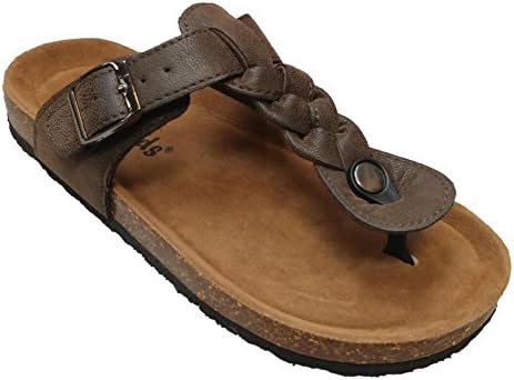 OUTWOODS Women's Bork 59 Braided T-Strap Thong Birk Style Sandal