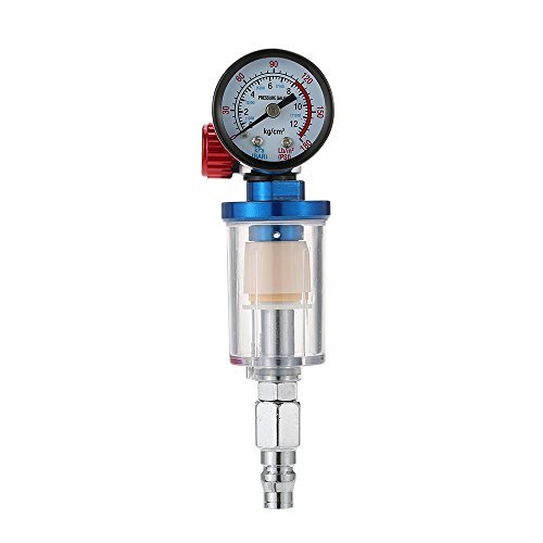 KKmoon AFR2000 Air Pressure Regulator Water Separator Trap Filter Airbrush Compressor with Fittings MPA Pressure Gauge Combination
