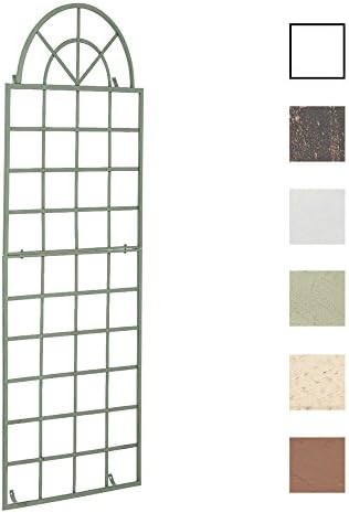CLP Wall mountable Trellis VIVA in iron, support for climbing plants, 180 x 70 cm, to choose antique green