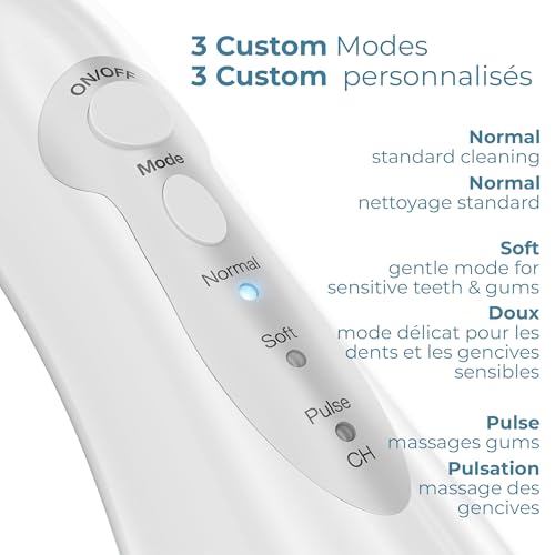 AquaSonic - Aqua Flosser Cordless Rechargeable Water Flosser for Teeth | Waterproof Portable Oral Irrigator for Dental Cleaning with 5 Jet Tips, for Braces, Home & Travel (White)