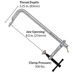 Light Duty Utility Clamp, 8.5" Capacity, 500 LB