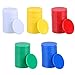 WILLBOND 200 Pieces Counters Counting Chips Plastic Markers 22 mm Mixed Colors for Bingo Chips Game Tokens with Storage Box