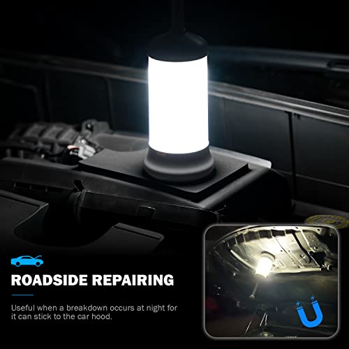 HAPILI Portable LED Camping Lantern Rechargeable Emergency Flashlight Multi-Functional Dimmable Table Lamp Color Changing Mood Lighting for Bedroom Night Light(White)