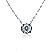 My Daily Styles 925 Sterling Silver Evil Eye Hamsa White Blue CZ Womens Pendant Necklace