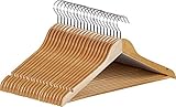 Utopia Home Premium Wooden Hangers - (Pack of 20) - Suit Hangers - Natural Finish