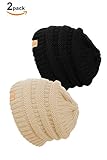 Basico Unisex Adult Warm Chunky Soft Stretch Cable Knit Beanie Cap Hat