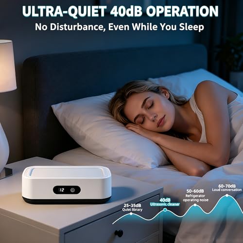 Limpiador Ultrasónico, Máquina de Limpieza Ultrasonidos 650 ml 45 kHz con 5 Modos de Tiempo y Pantalla Digital, Ultrasonic Cleaner para Gafas, Joyas y Relojes