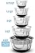 Premium Stainless Steel Mixing Bowls With Non Slip Bottom (Set of 5). Sizes- 8, 5, 3, 1.7, 0.75 QT. For Healthy Meal, Nesting and Stackable . With Special Bonus- Enjoy Decorated Recipe Book. Monka