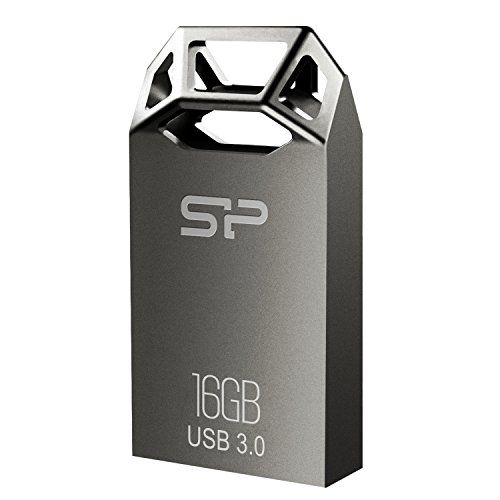 Silicon Power 16GB Jewel J50 USB 3.0 Zinc-Alloy Compact Flash Drive, Titanium Edition (SP016GBUF3J50V1TNE)
