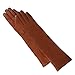 Luxury Lane Women's Cashmere Lined Lambskin Leather Long Gloves