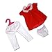 MonkeyJack Red One-piece Dress Leggings Pants Clothes Fit for 17'' Zapf Baby Born Doll