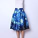 Alaroo Women's Van Gogh Impressionistic Painting Starry Night Flare Skirt S