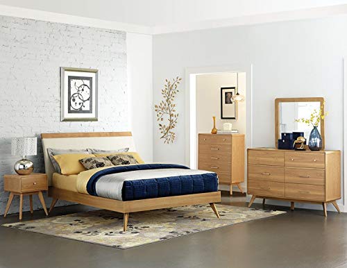 Homelegance Anika Danish Mid Century Platform Bed Queen Light