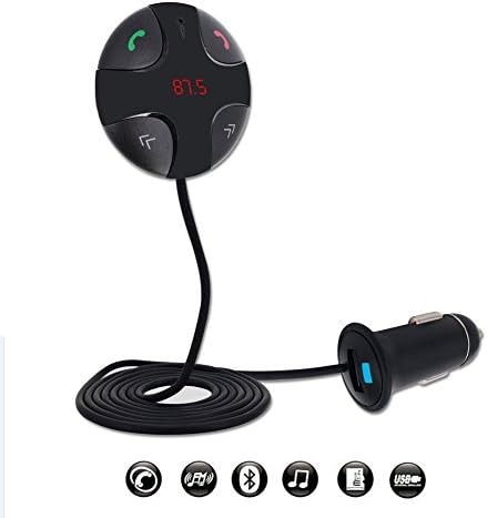 Bluetooth FM Transmitter,Tobway Hands-Free Bluetooth Wireless Calling Magnetic Mount Music Adapter Receiver with USB Car Charger-Black