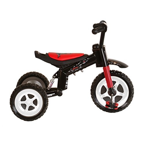 Polaris Dragon Tricycle with Steel Frame and Suspension Fork, 10 inch Wheels, for Boys and Girls, Red/Black