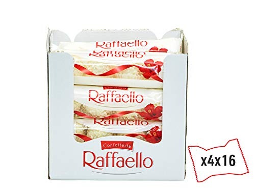 Ferrero Raffaello – Feine Creme, knackige Mandel, knusprige Waffel und Kokosflocken – 16 Packungen à 4 Einzelpralinen – Bild 3