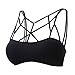 Topmelon Women Sexy Criss Cross Strappy Bralette Seamless Sports Bra (XL, Black)