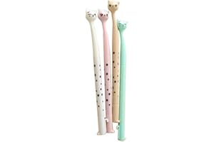 4Pcs Ballpoint Pens Lovely Novelty Cats Style Gel Ink Pen for Office School Student Gifts Durability