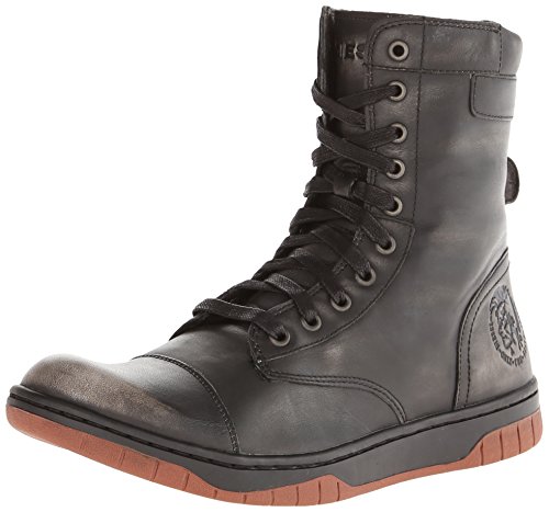 Diesel Men's Tatradium Basket Butch Zip Combat Boot, Black/Gum Sole, 9.5 M US