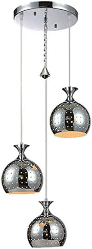 DINGGU Modern Chrome Finish Iron 3 Lights Pendant Chandelier Light