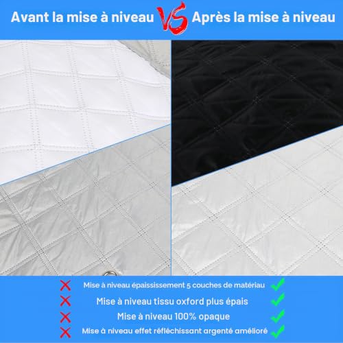 Car Windshield Sun Visor Compatible with 2001-2014 Renault Trafic LWB, 8 Pack Foldable Car Interior Sun Shades, Internal Thermal Mats with Storage Bag