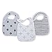 aden + anais Classic Snap Bib, 100% Cotton Muslin, Soft Absorbent 3 Layers, Adjustable, 9” X 13”, 3 Pack, Lovestruck