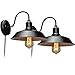 Stepeak Plug in Wall Sconces Lighting Set of Two, Gooseneck Wall Lamp, Industrial Black Light Fixture, Decor for Farmhouse Bar Bedroom Living Room Wall Lights Hallway, E26 Base (Exclude Bulb)