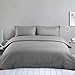 Edilly 3 Piece Duvet Cover Set Queen Size,100% Premium Washed Cotton Duvet Cover Grey,Ultra Soft and Easy Care,Simple Style Bedding Set