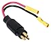 Attwood 14352-3 Medium-Duty Trolling Motor Connector, Male Plug, Motor Side, 5-Inch Harness with Butt Connectors, 10-Gauge Wire