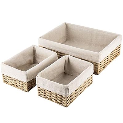Hosroome Handmade Storage Basket Wicker Baskets for Organizing Shelf Baskets Woven Decorative Home Storage Bins… 416H0yk5itL