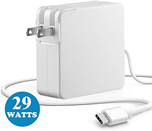29W USB Type C Power Adapterfor iPhone X/8/8 Plus, Nexus 5X/6P, LG G5, Pixel C, Samsung W700,Mate Book, Moto Z, and Apple MacBook Pro 12 inch 2016 to Current