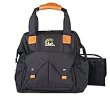 Baby Diaper Bag Backpack - Premium Quality For Mom Dad - Unisex w Insulated Bottle Pockets w Stroller Straps - Waterproof Nylon Cotton Changing Pad - Wipe Holder (Black)