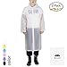 silkclo Walsilk 2 Pack Reusable Rain Ponchos for Adult,Emergency Rain Coat with Hood & Sleeves,for Camping Hiking,Traveling,Fishing (White)