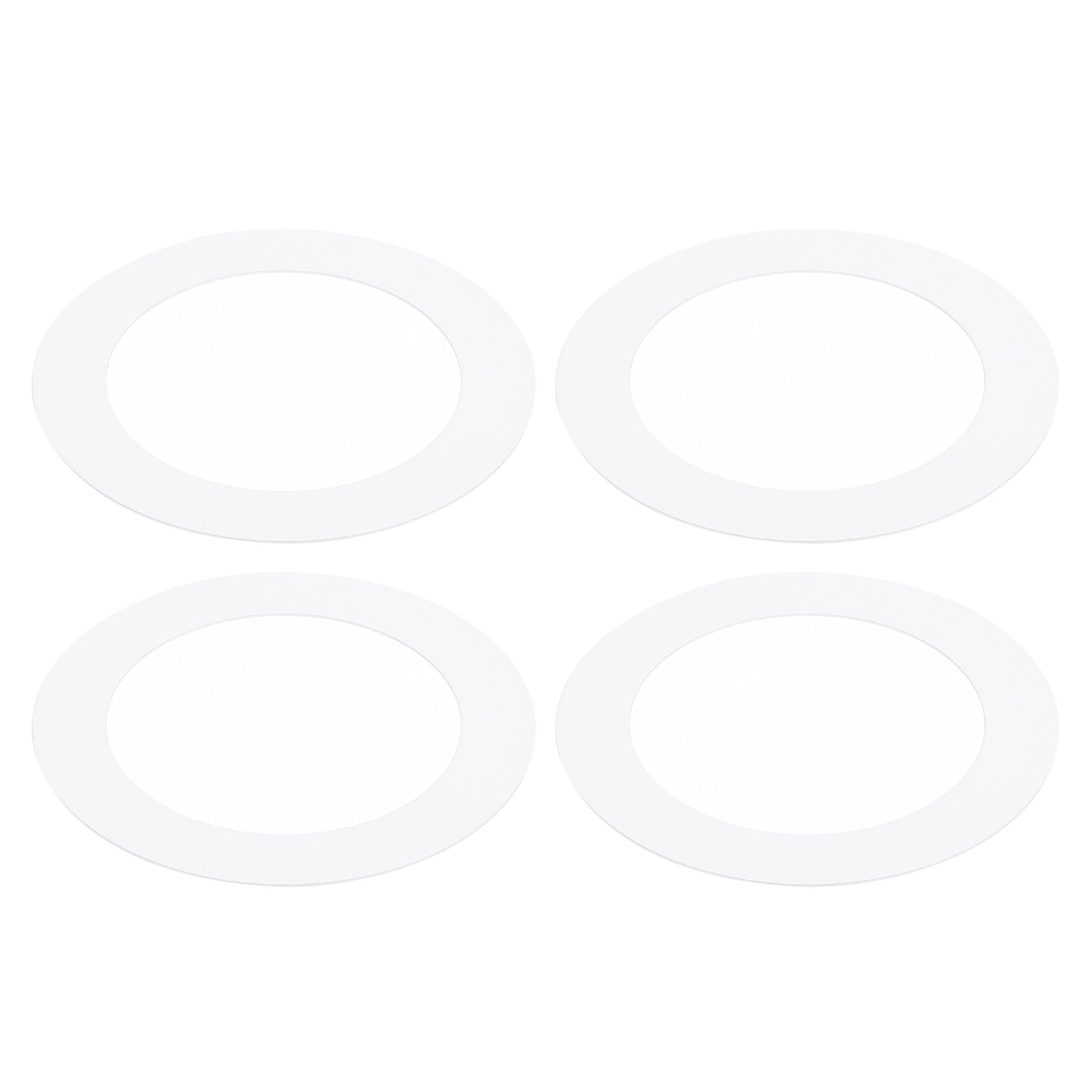 Photo 1 of PATIKIL Goof Rings Inner Diameter 3.18", Outer Diameter 4.52", 4 Pcs Metal Goof Rings Cover Recessed Light Trim for Ceiling Wall Fixtures Can Lighting Down Light LED, Matte Finish White