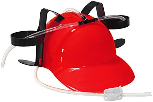 Domccy Guzzler Drinking Helmet and Can Holder Drinker Hat Cap with Straw for Beer and Soda for Party Football Games Halloween Christmas Fun (Red) Baby and Toddler Toys and Games, Dolls,Baby Gifts