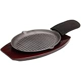 Mr. Bar-B-Q 06108X Cast-Iron Ribbed Fajita Platter Set