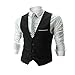 Zicac Men's Top Designed Casual Slim Fit Skinny Dress Vest Waistcoat (M,Black)