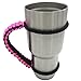 Hand-made Paracord Handle For YETI Mug, Ozark Collers, Rtic, BOSS, Kodiak, SIC Trail Rambler and other 30oz Tumblers - Ultra-Strong 550 lbs Type 3 Paracord Handie, Black/Pink style - Best Gift Idea!
