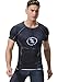 Red Plume Mens 3D Digital Printing Short Sleeve T-Shirt Outdoor Running Yoga Fitness Tight Shirt for Men Black