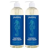 Puracy Natural Body Wash, Sulfate-Free Shower Gel and Daily Cleanser, Citrus and Sea Salt, 16 Ounce Bottle, (Pack of 2)