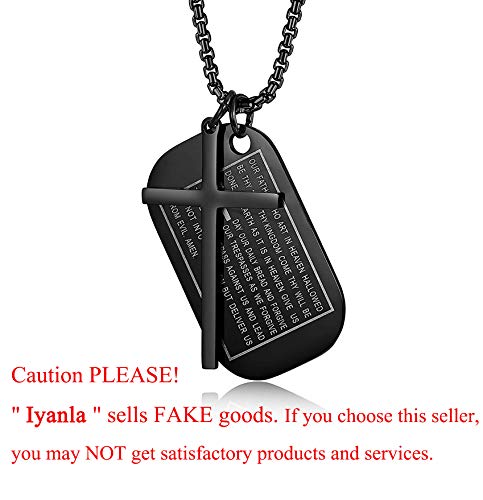 BE STEEL Edelstahl Dog-Tag Kreuz Halskette – Bild 3