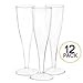 12 Premium Plastic Champagne Flutes - Bulk Champagne Glasses for Wedding or Party