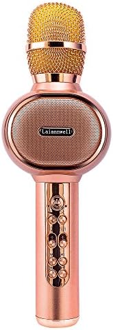 Laiannwell Wireless Karaoke microphone with Speaker,Mothers Day Gift Idea,4-in-1 Portable Bluetooth karaoke Machine for PC/iPhone/iPad/Smartphone/for car/Home KTV/Party/Birthday Gifts(Rose Gold)