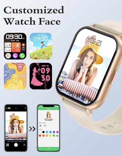RUIMEN Smartwatch with Calls, Smart Watch Receive Call and Voice Assistant, Smartwatch Woman Man with Pedometer Blood Oxygen Waterproof IP68 100+ Sports Modes Activity Bracelet