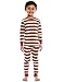 Leveret Boys Girls Christmas Striped Red & White Green 2 Piece Pajama (12M-14 Years)