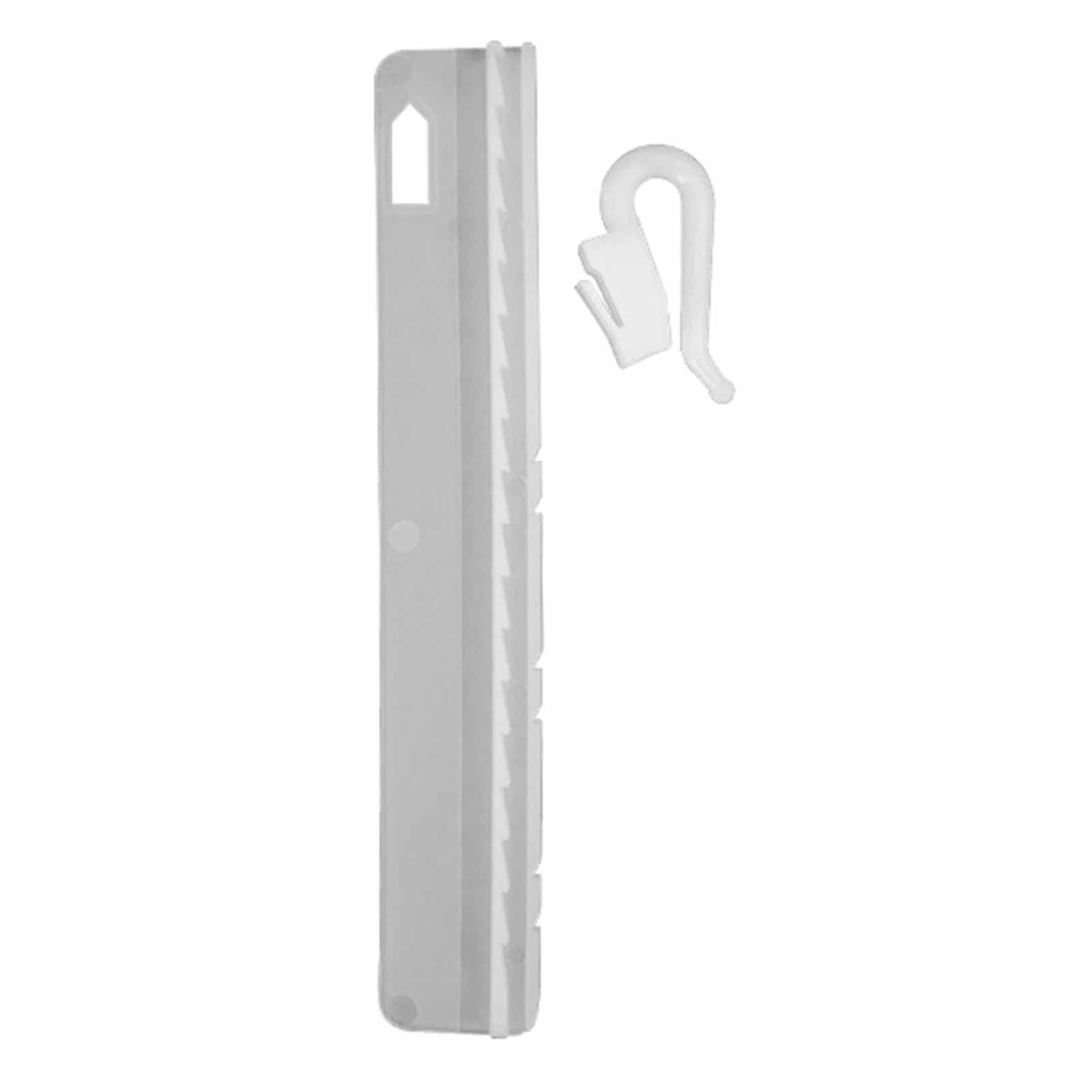 25pcs Adjustable Curtain Hooks, Heavy-Duty POM Plastic Clip-On Drapery Hooks with Pinch Pleat Design, Rust-Proof White Sliding Hooks for Tracks and Rods, Easy No-Sew Installation for Home Office